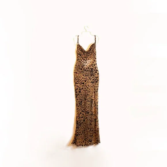 Leopard Backless Maxi Dress - Picture 2 of 5
